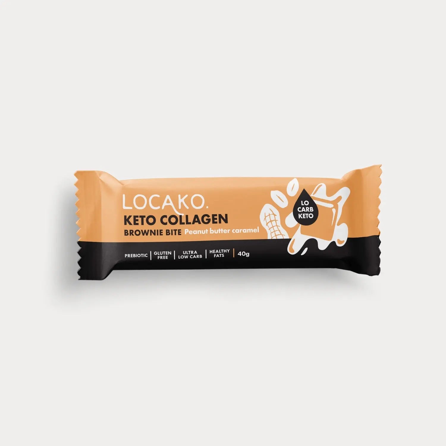 Locako Peanut Butter Caramel Keto Collagen Brownie Bite 40g - official product image