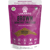 Lakanto Brown Monkfruit Sweetener 1:1 Brown Sugar Substitute — front pack image (UHP)