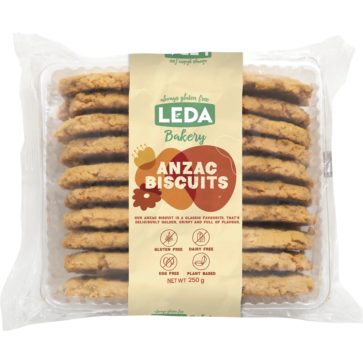 Leda ANZAC Biscuits Bakery Range — front pack image (UHP)