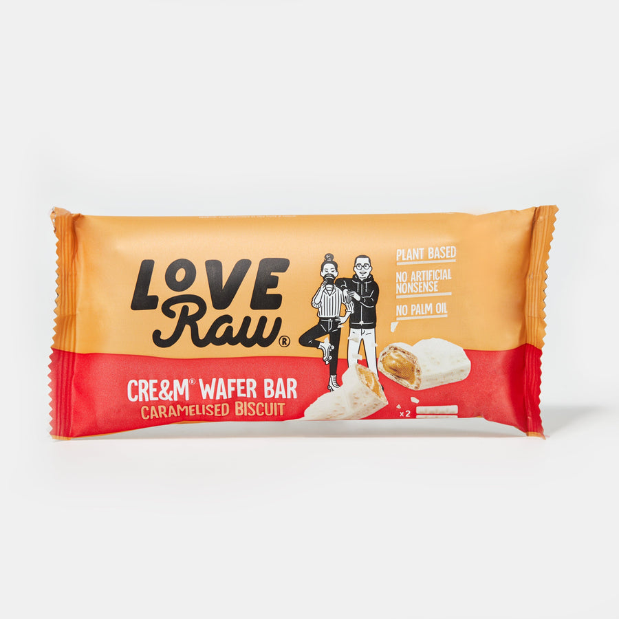 LOVERAW Cre&m Wafer Bar Caramelised Biscuit 12 x 43g