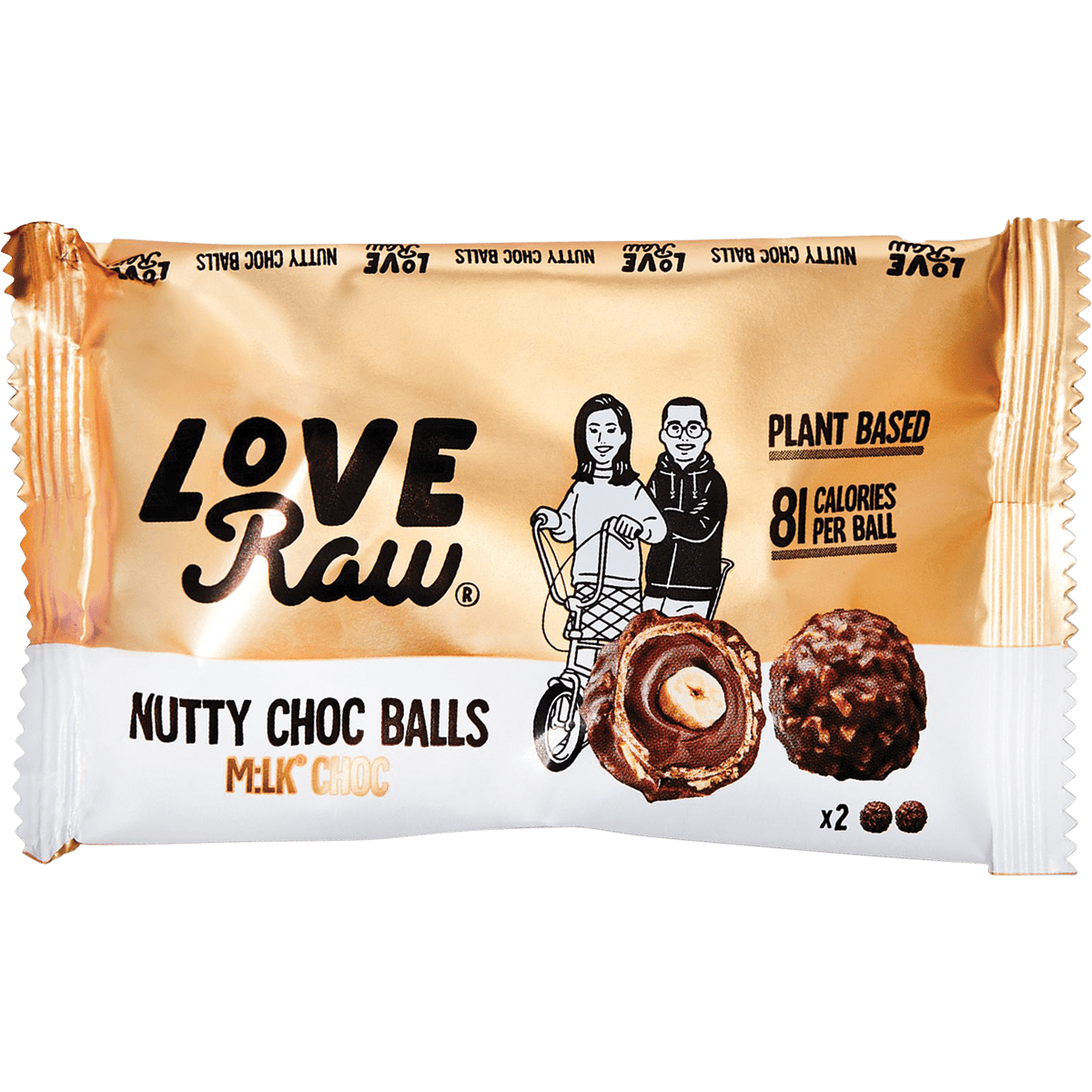 LOVERAW Nutty Choc Balls M:lk Choc 9 x 28g