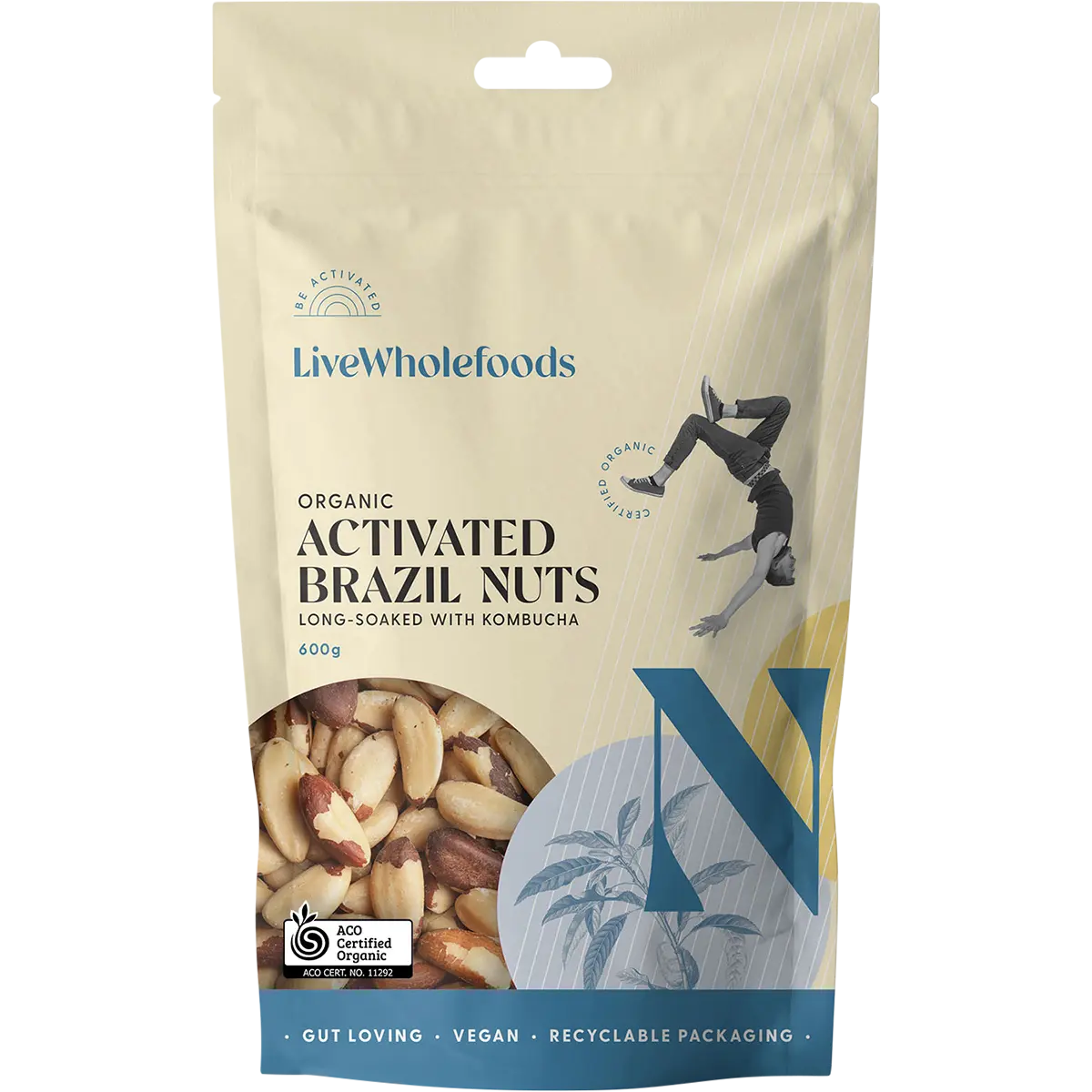Live Wholefoods Organic Activated Brazils — front pack image (UHP)
