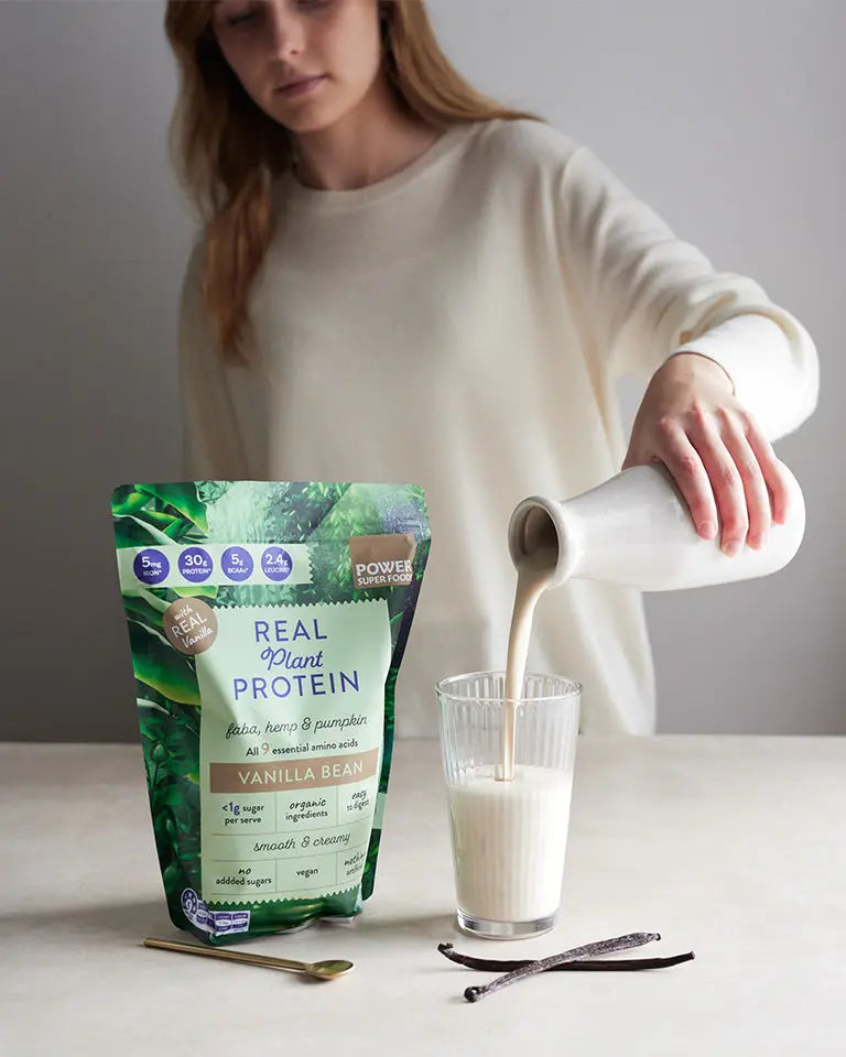 Power Super Foods Real Plant Protein - Vanilla Bean 400gm — official Power Super Foods image