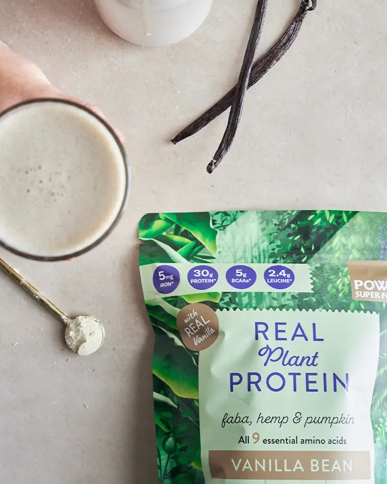 Power Super Foods Real Plant Protein - Vanilla Bean 400gm — official Power Super Foods image