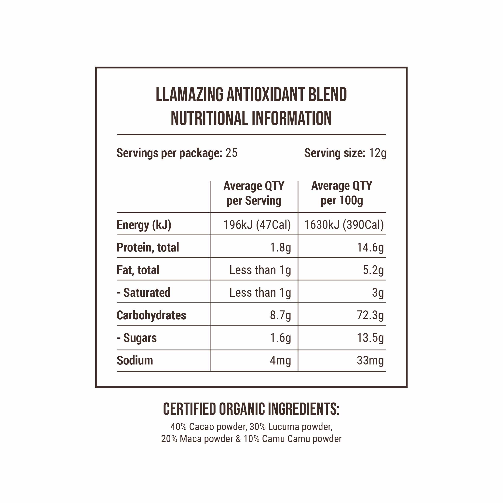 Healthy Llama Organic Antioxidant Blend 300g