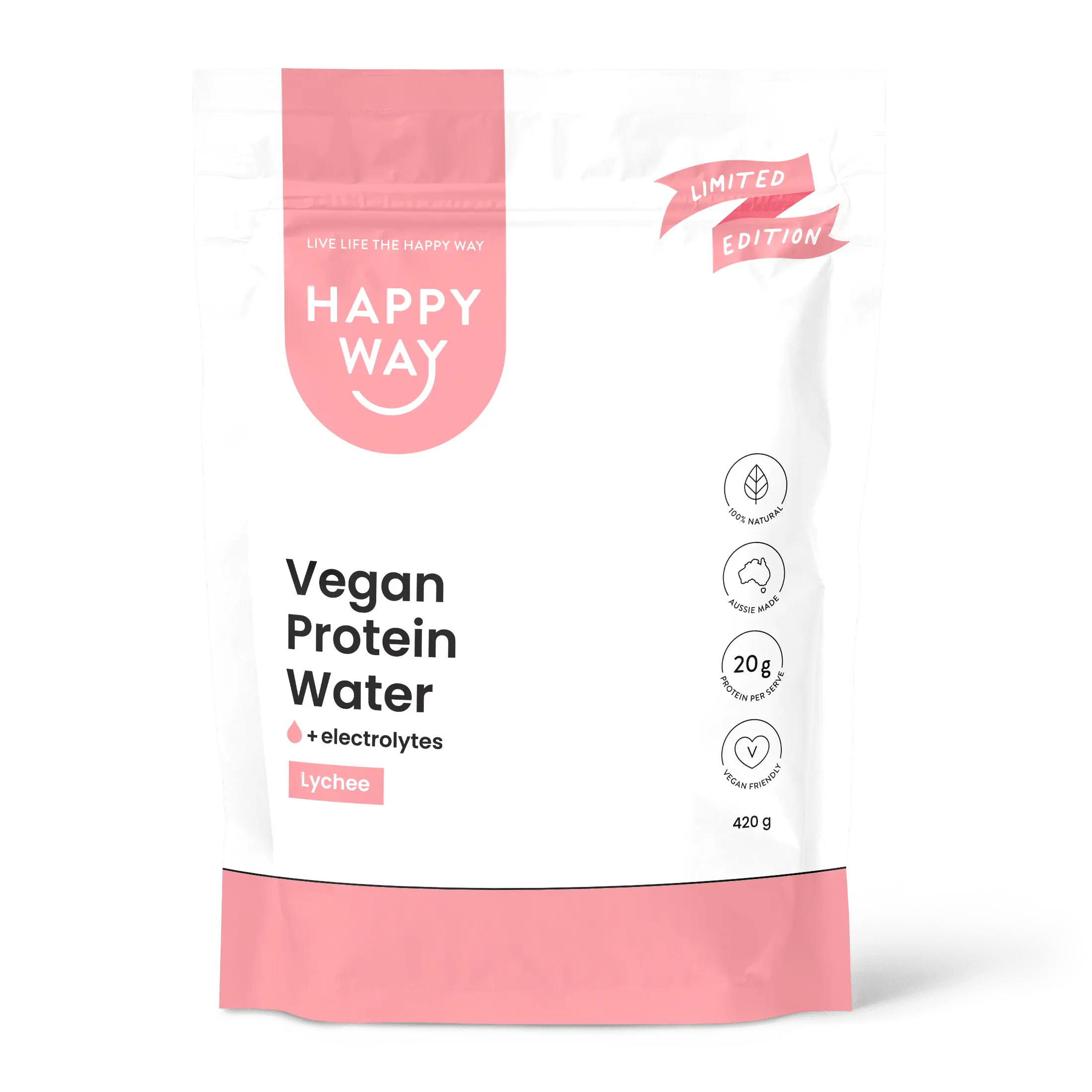 Happy Way Vegan Protein Water Lychee 420g