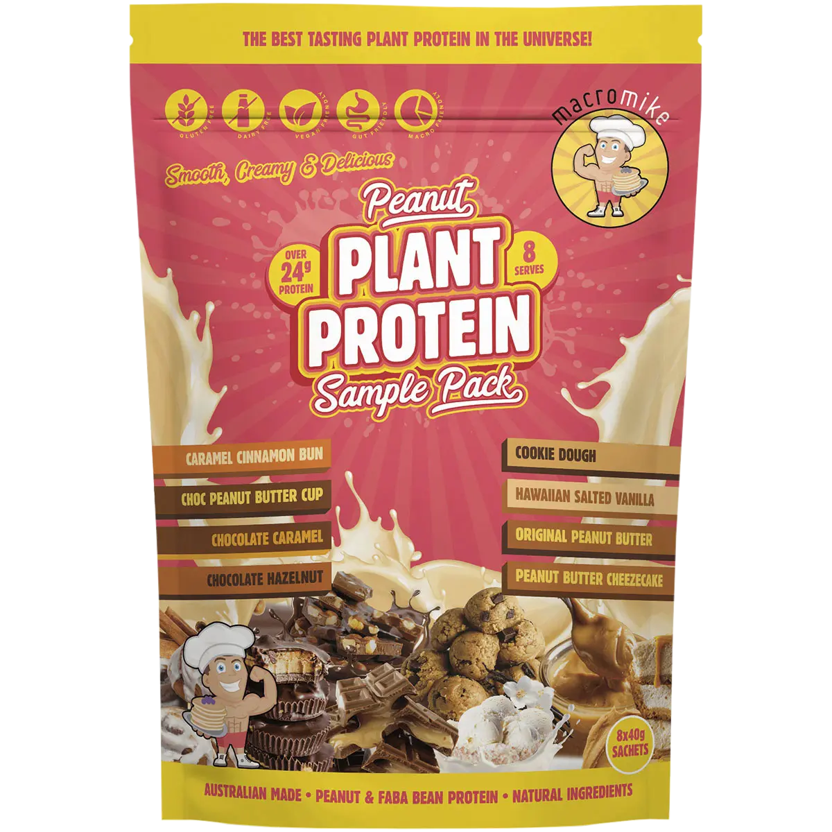 Macro Mike Peanut Plant Protein Sample Pack 8x40g — official UHP product image 2