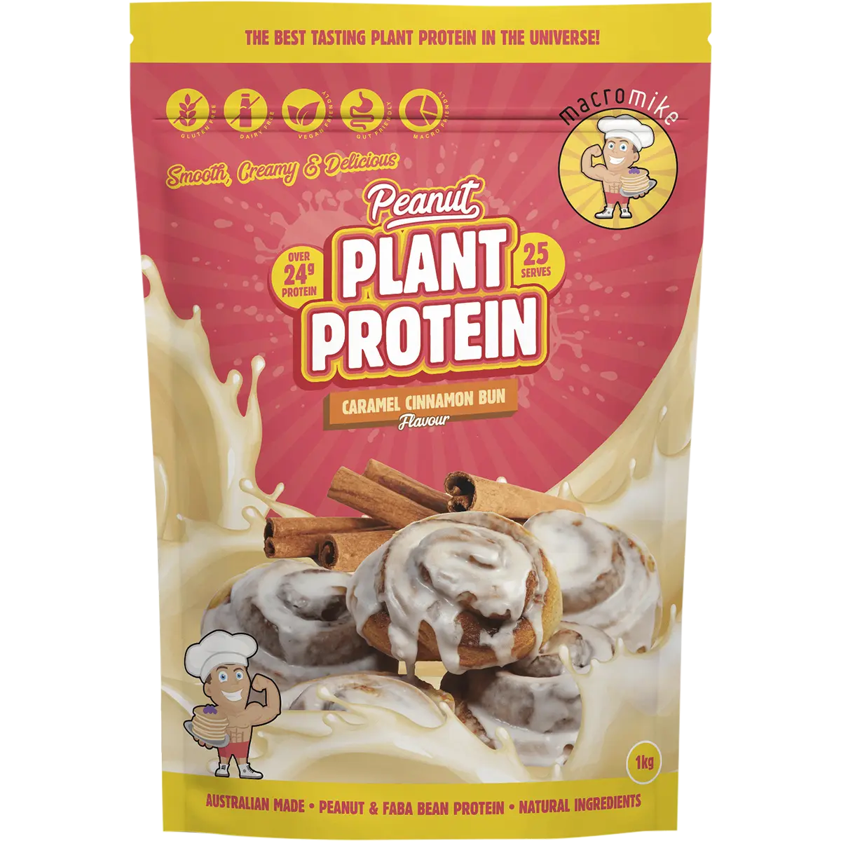Macro Mike Peanut Plant Protein Caramel Cinnamon Bun — official UHP product image 2