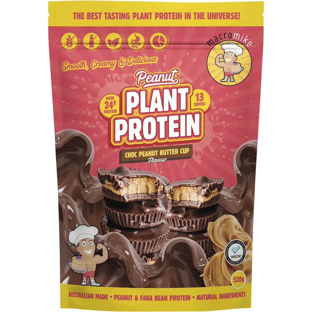 Macro Mike Peanut Plant Protein Choc Peanut Butter Cup — front pack image (UHP)