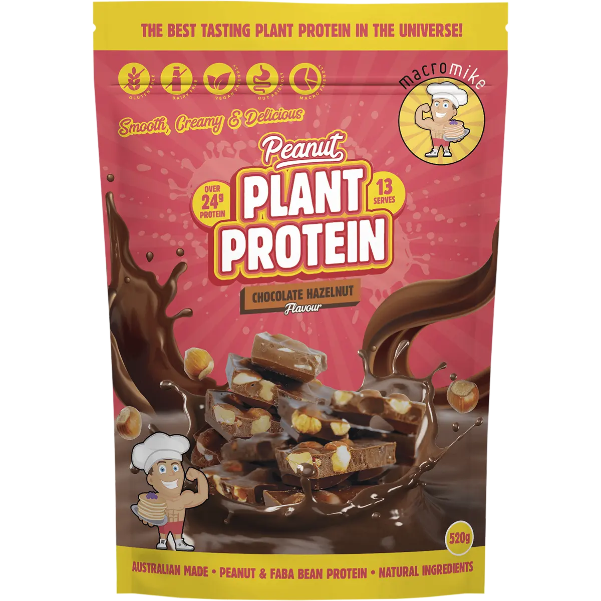 Macro Mike Peanut Plant Protein Chocolate Hazelnut — front pack image (UHP)
