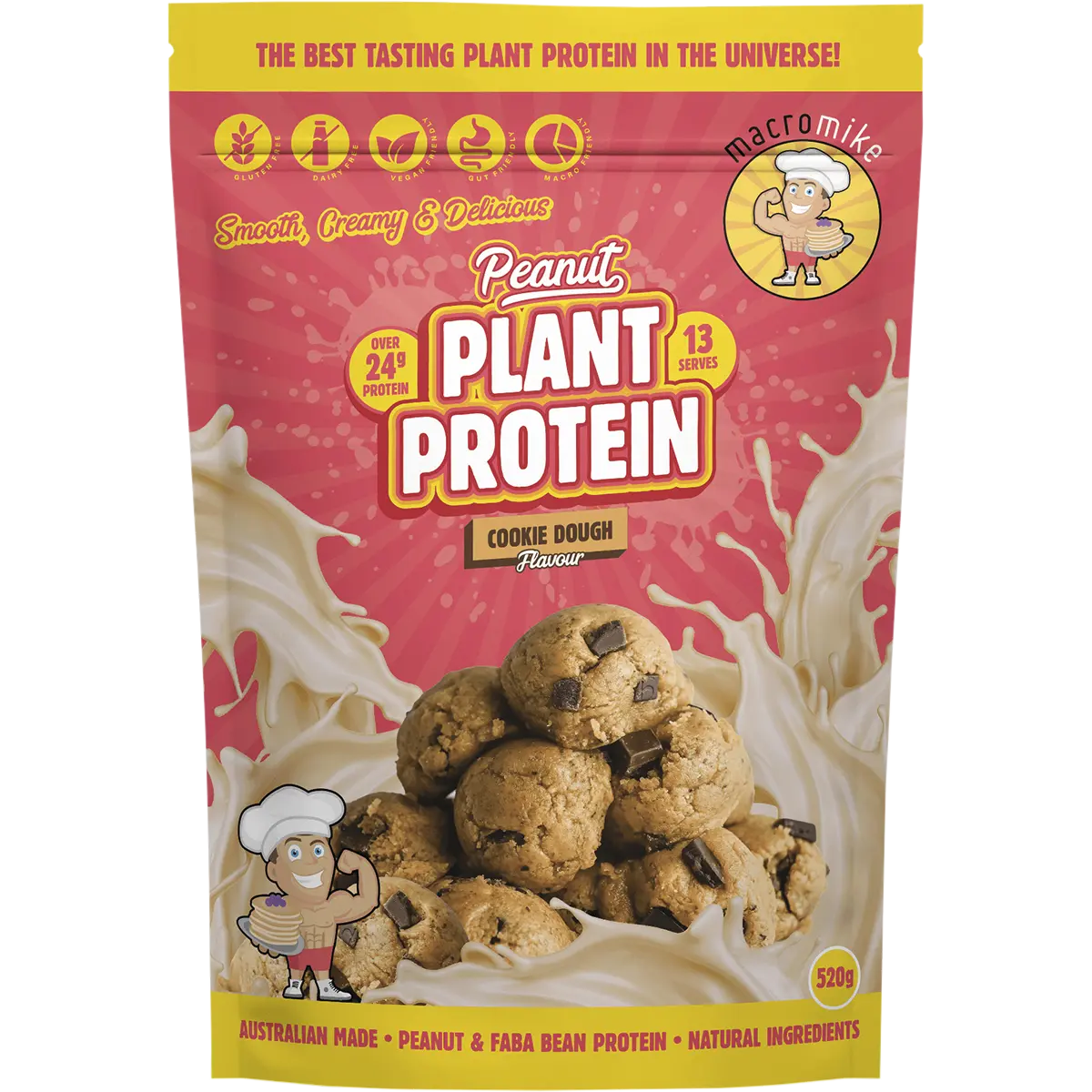 Macro Mike Peanut Plant Protein Cookie Dough — front pack image (UHP)