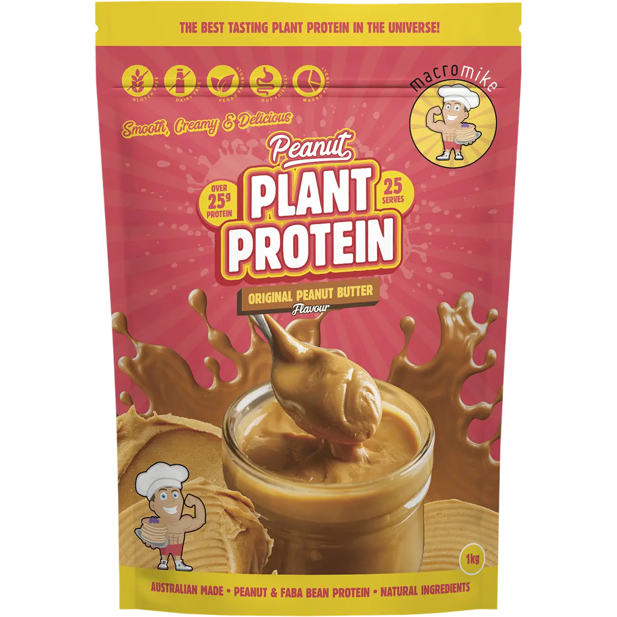 Macro Mike Peanut Plant Protein Original Peanut Butter — front pack image (UHP)