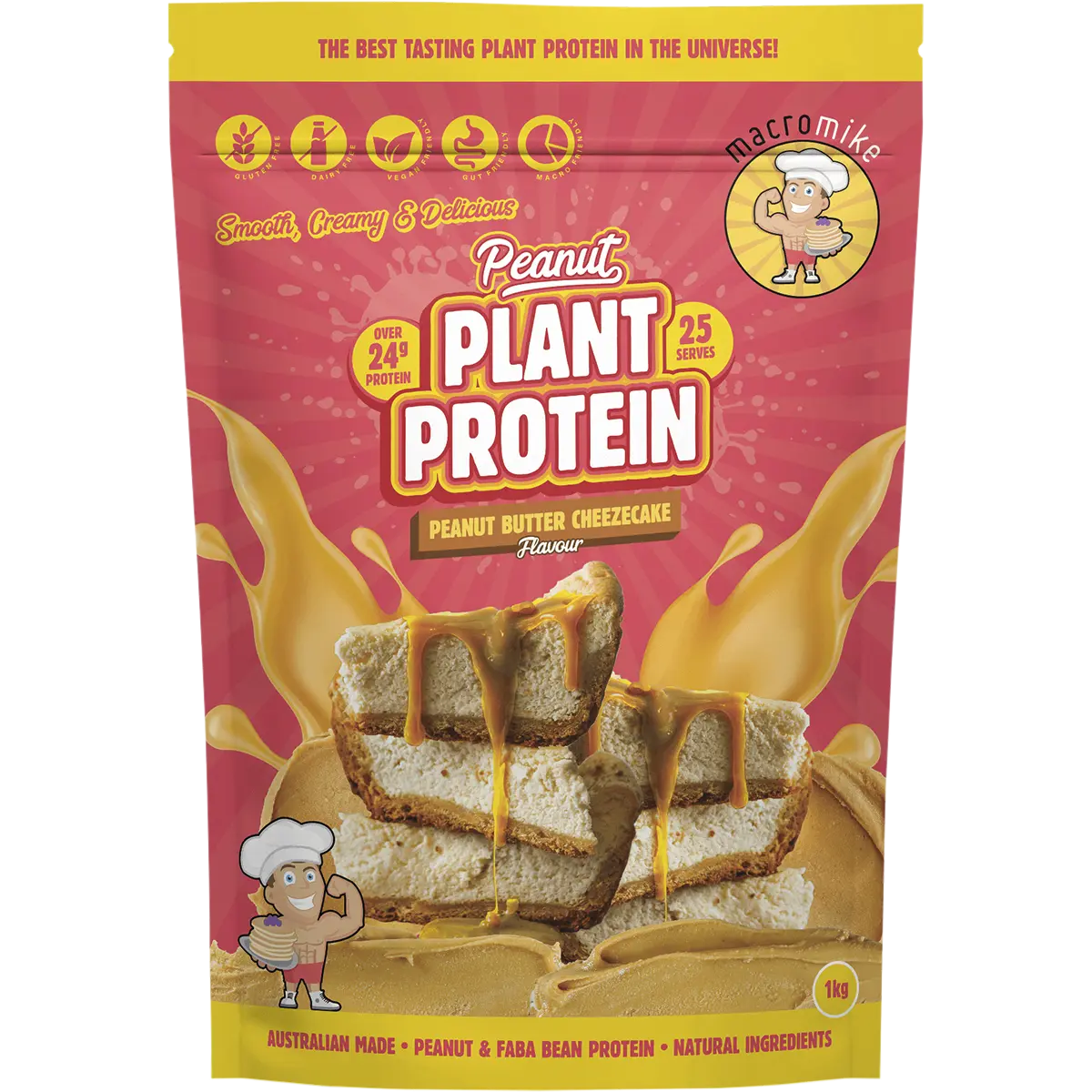 Macro Mike Peanut Plant Protein Peanut Butter Cheezecake — front pack image (UHP)