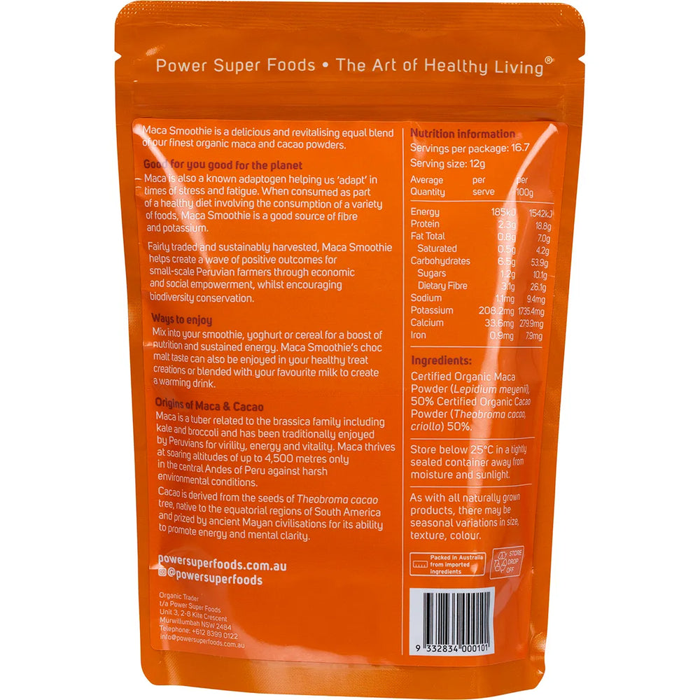 Power Super Foods Maca Smoothie Blend Certified Organic 200g