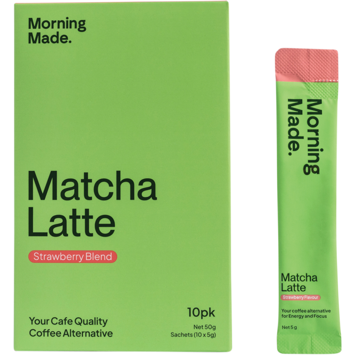 Morning Made Strawberry Matcha Latte 10x5g sachets image