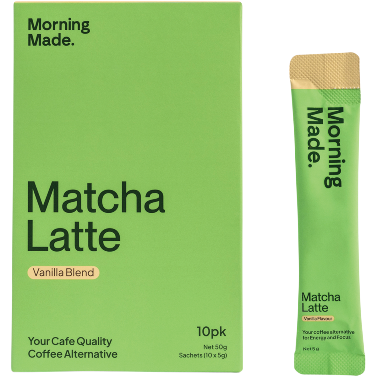 Morning Made Vanilla Matcha Latte 10x5g sachets image