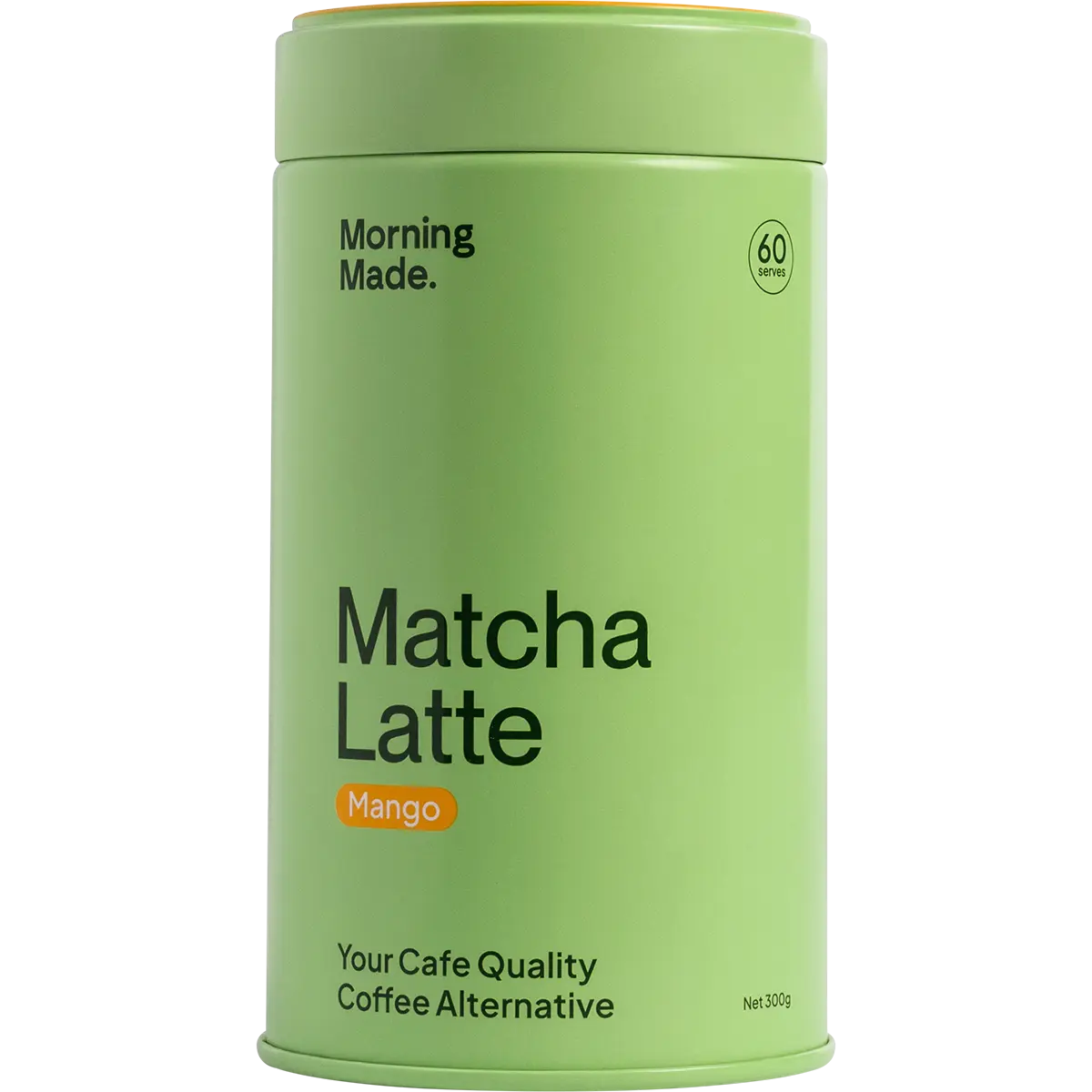 Morning Made Mango Matcha Latte — front pack image (UHP)