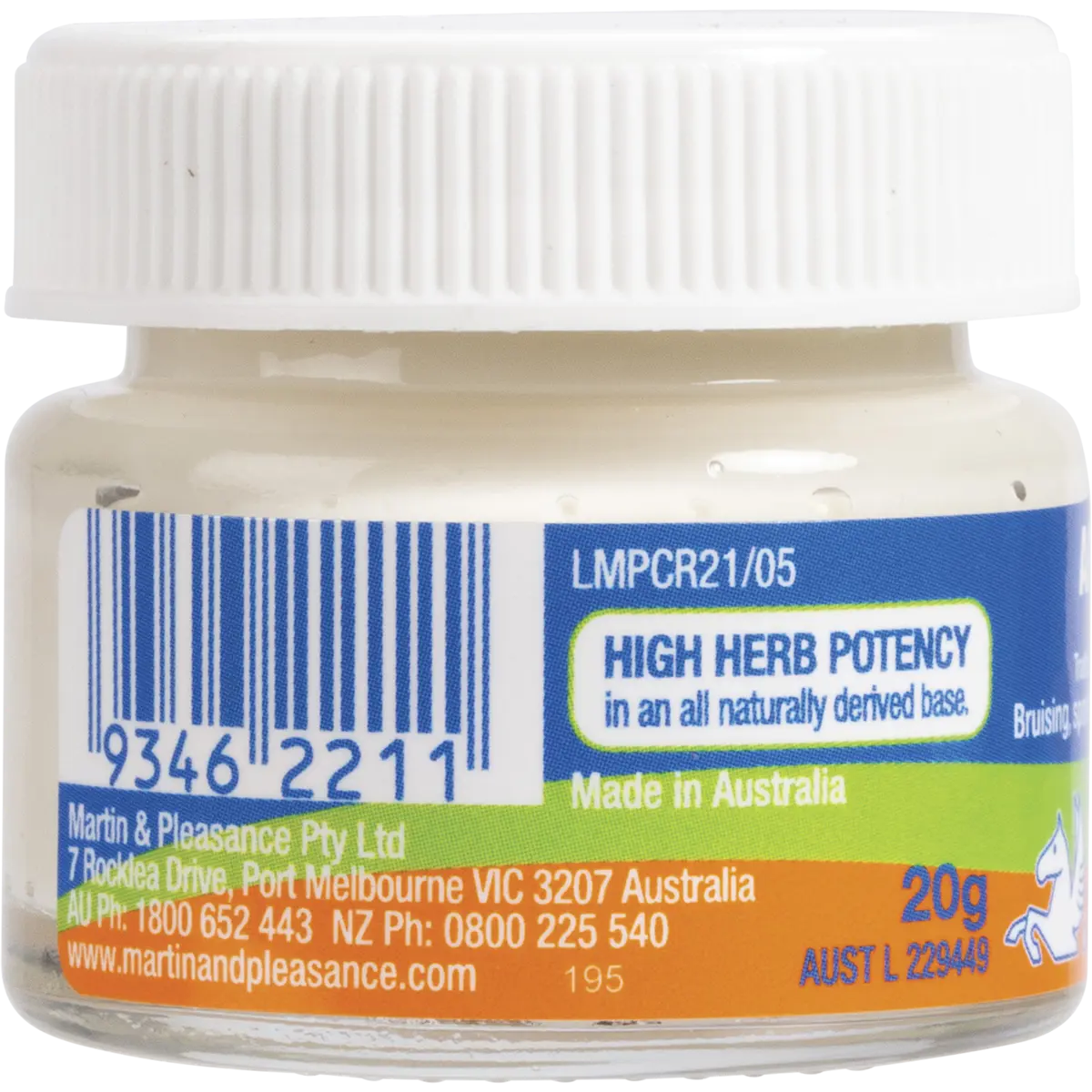 Martin & Pleasance Arnica Herbal Cream — side pack image (UHP)