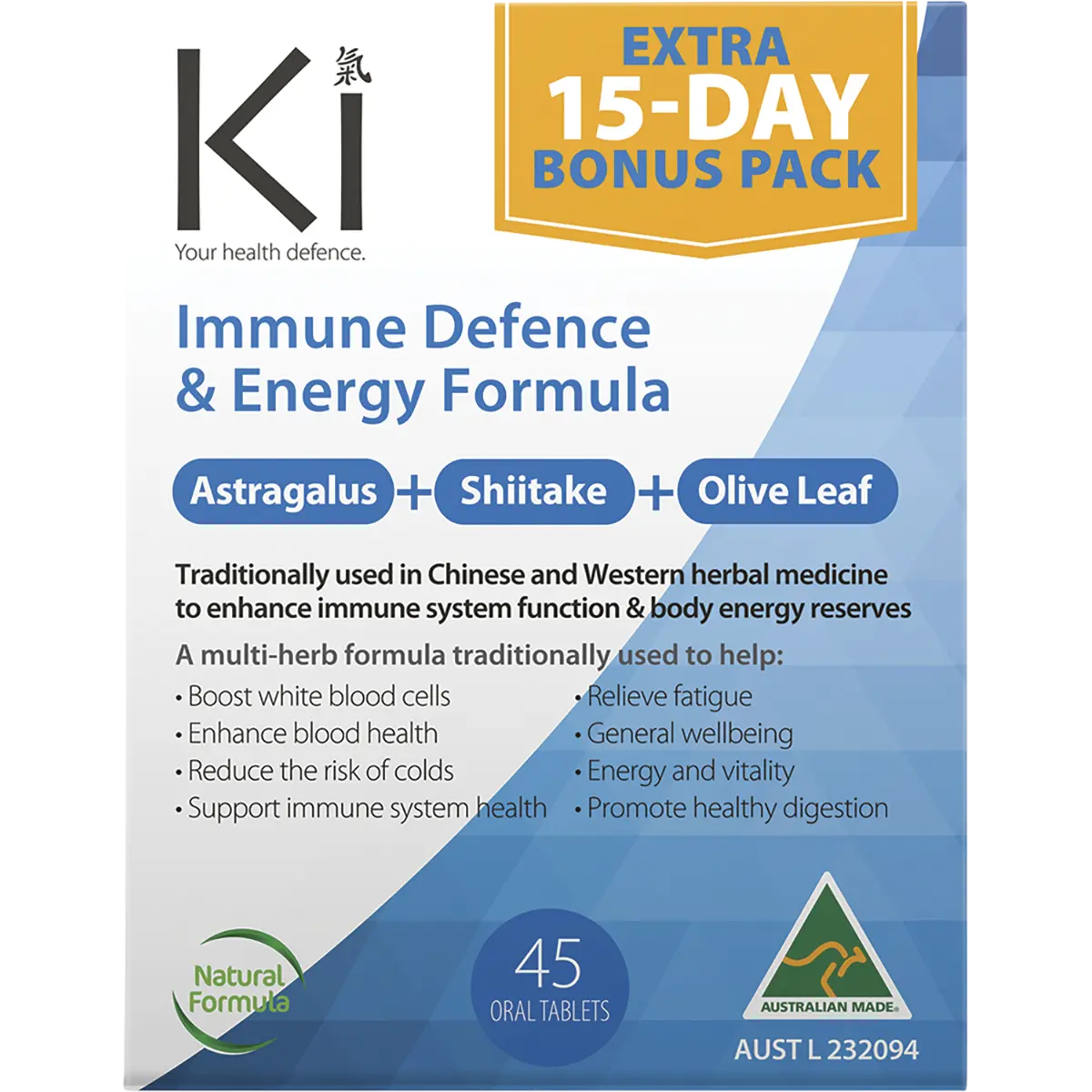 Martin & Pleasance Ki Immune Defence & Energy — front pack image (UHP)
