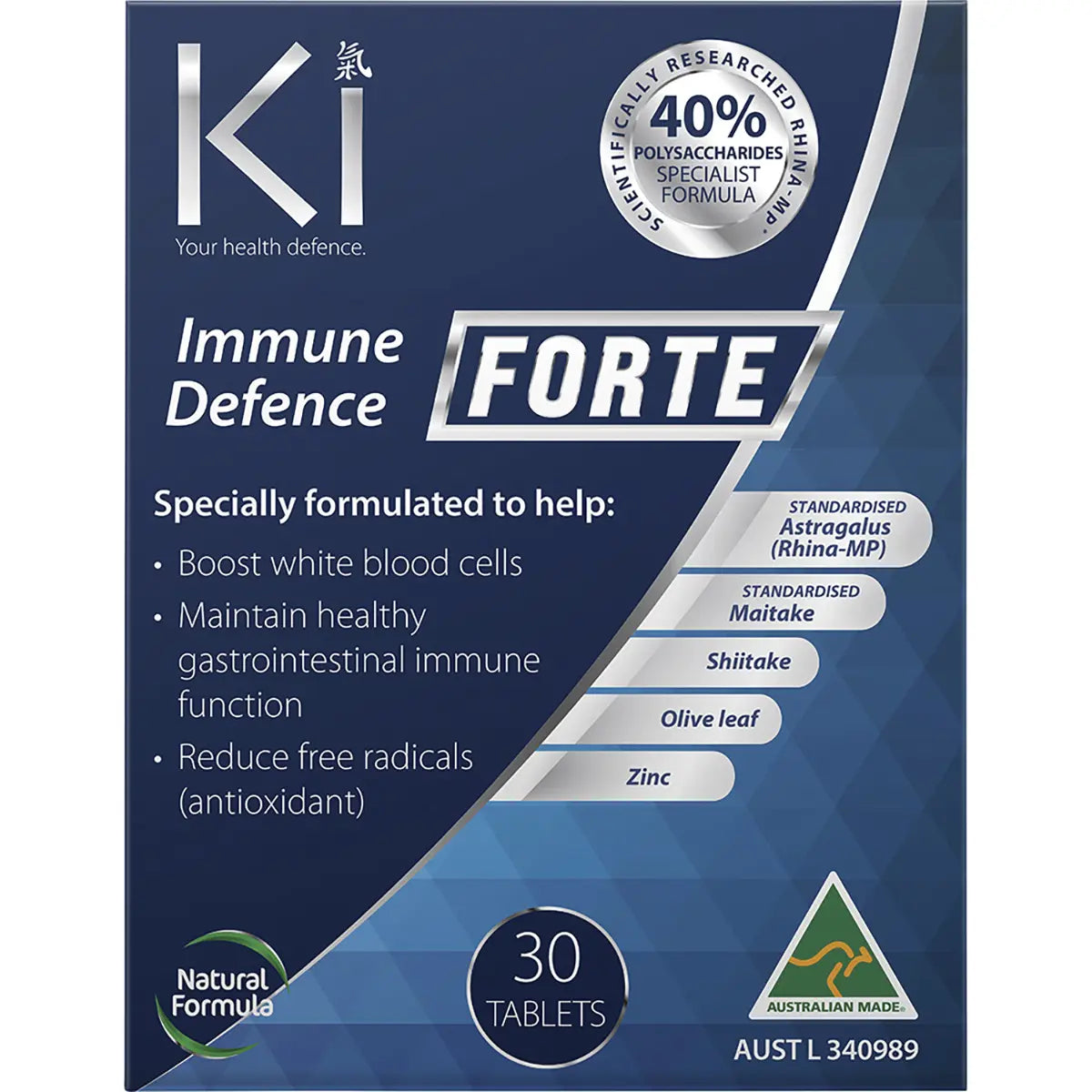 Martin & Pleasance Ki Immune Defence Forte 30 Tabs — front pack image (UHP)