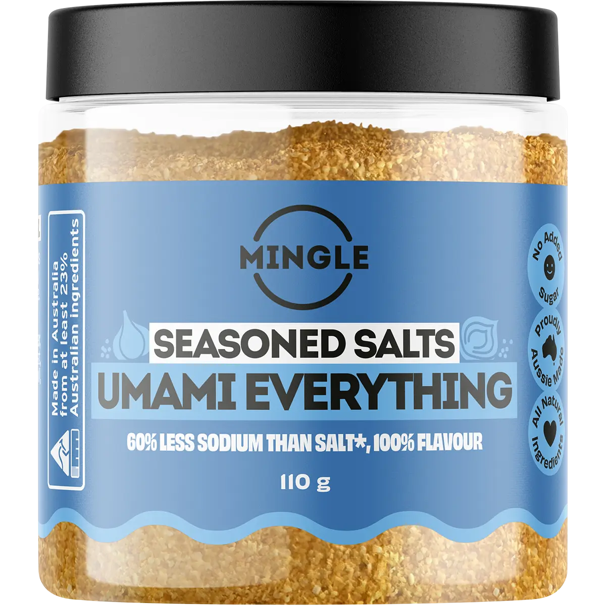Mingle Seasoning Umami Everything Seasoned Salts 110g — front pack image (UHP)