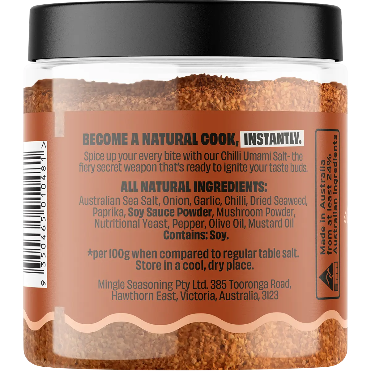 Mingle Seasoning Chilli Umami Seasoned Salts 110g — side pack image (UHP)