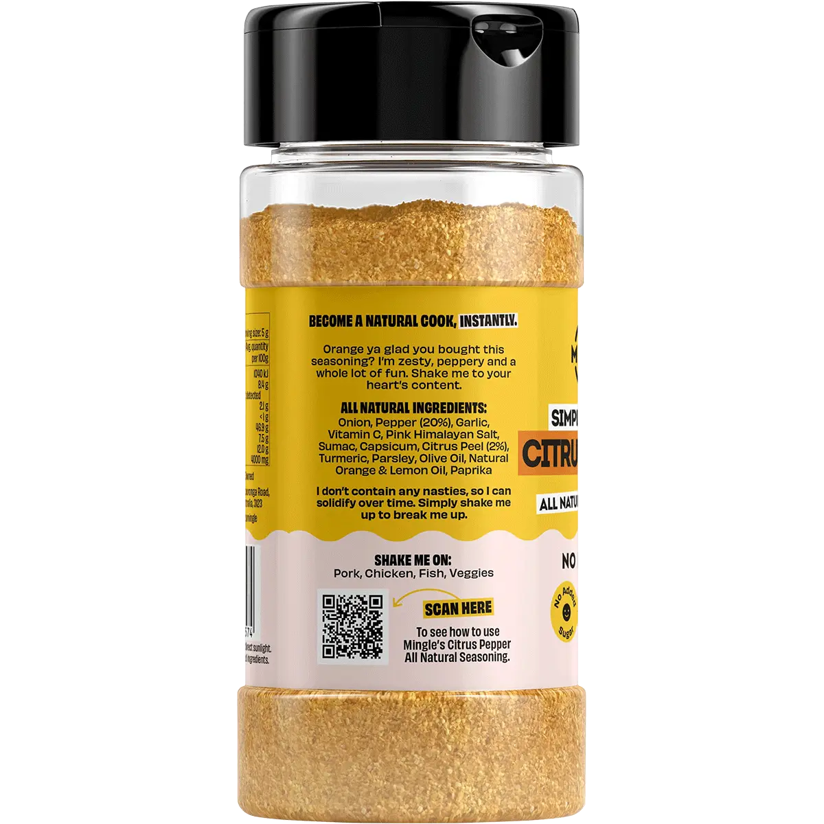Mingle Mingle Lemon Pepper All Natural Seasoning 130g supplier product photograph 3