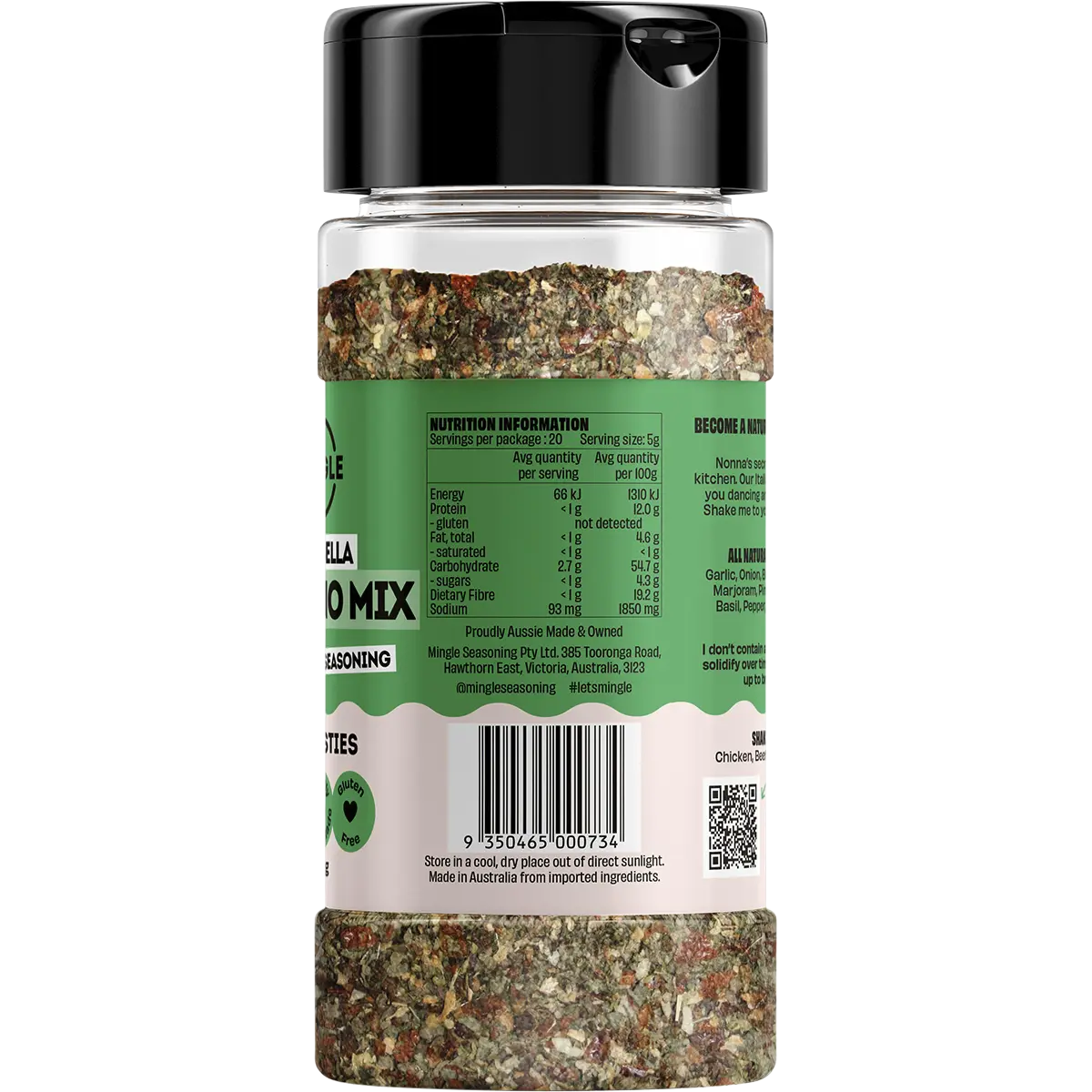 Mingle Mingle Italiano Mix All Natural Seasoning 100g supplier product photograph 3