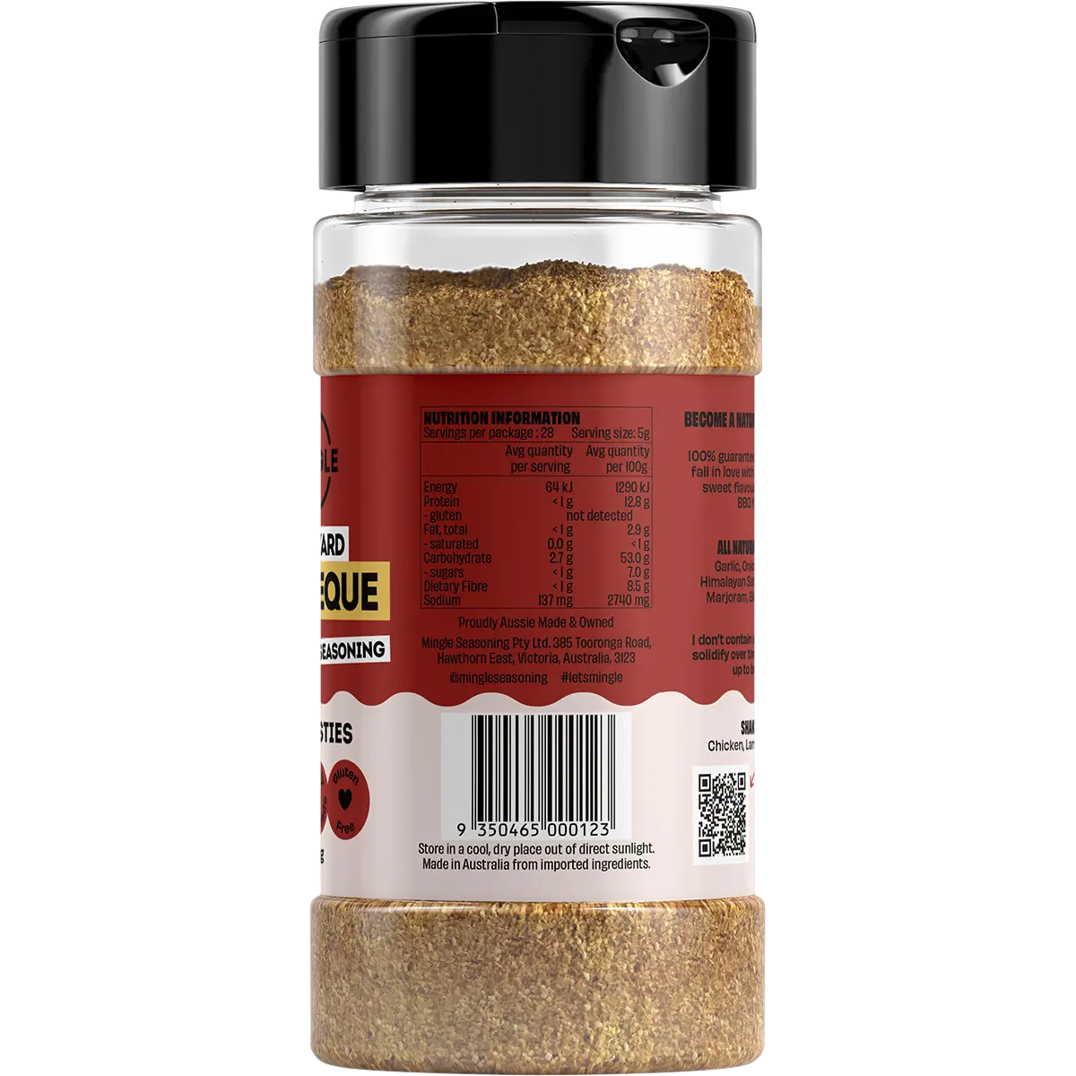 Mingle Mingle Backyard Barbeque All Natural Seasoning 140g supplier product photograph 2