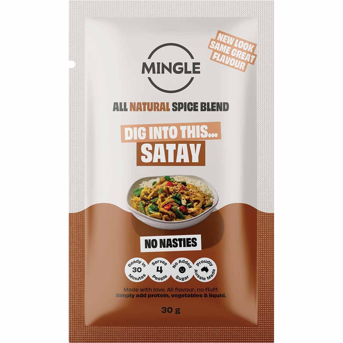(Clearance!) Mingle Natural Seasoning Blend Satay 30g x 6