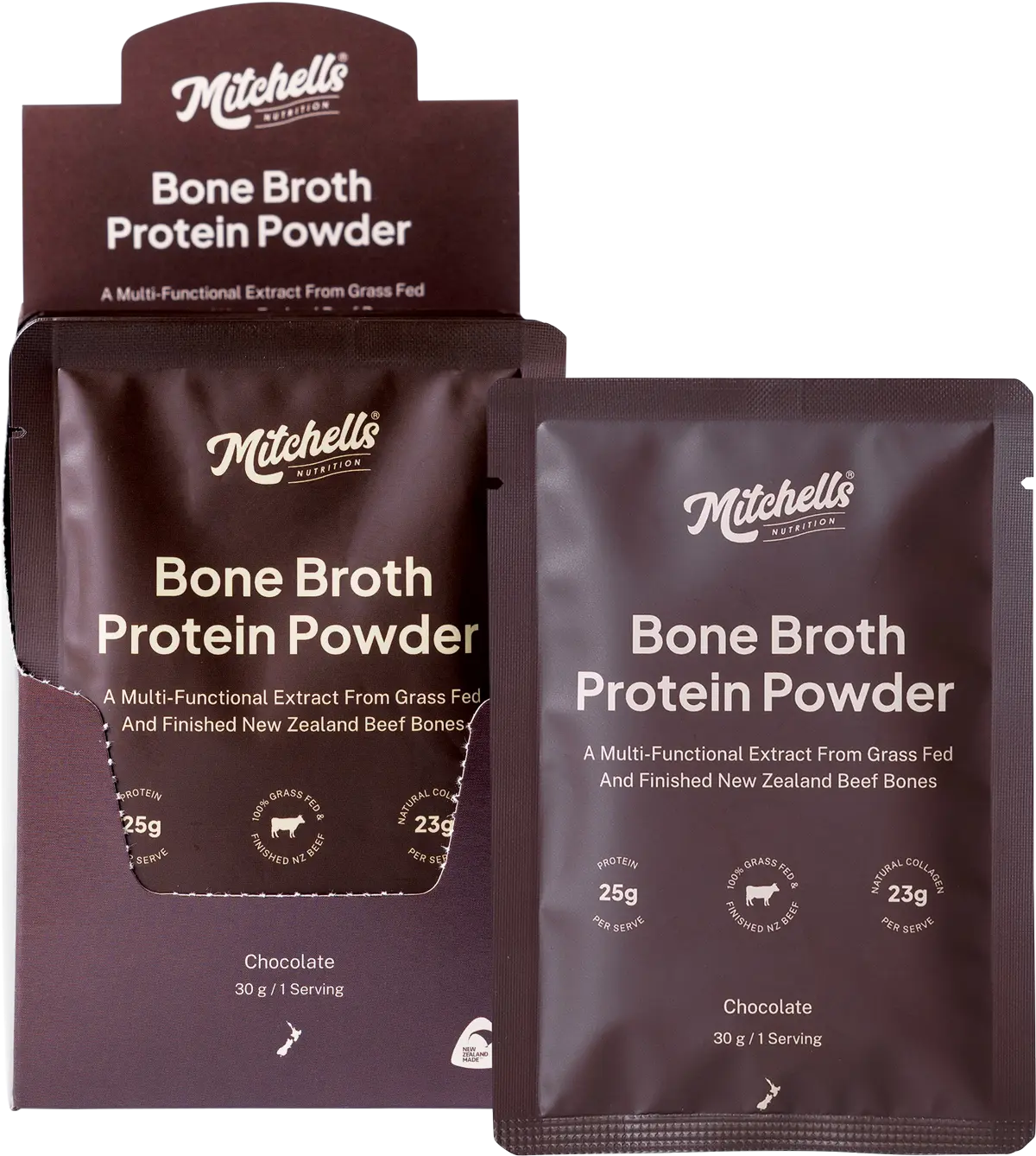 Mitchells Nutrition Bone Broth Protein Powder 30g Sachet — official UHP product image 2