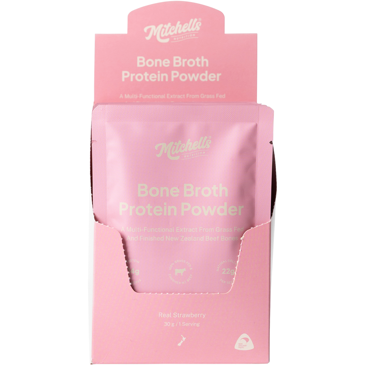Mitchells Bone Broth Protein Real Strawberry 30g display image
