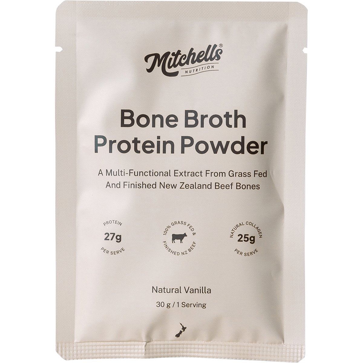 Mitchells Bone Broth Protein Vanilla 30g front image