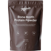 Mitchells Nutrition Bone Broth Protein Powder Chocolate — front pack image (UHP)