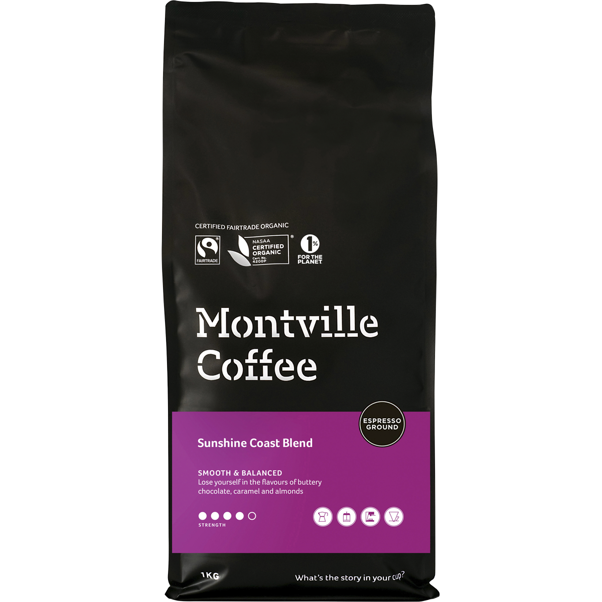 Montville Coffee Sunshine Coast Blend Espresso Ground 1kg product image