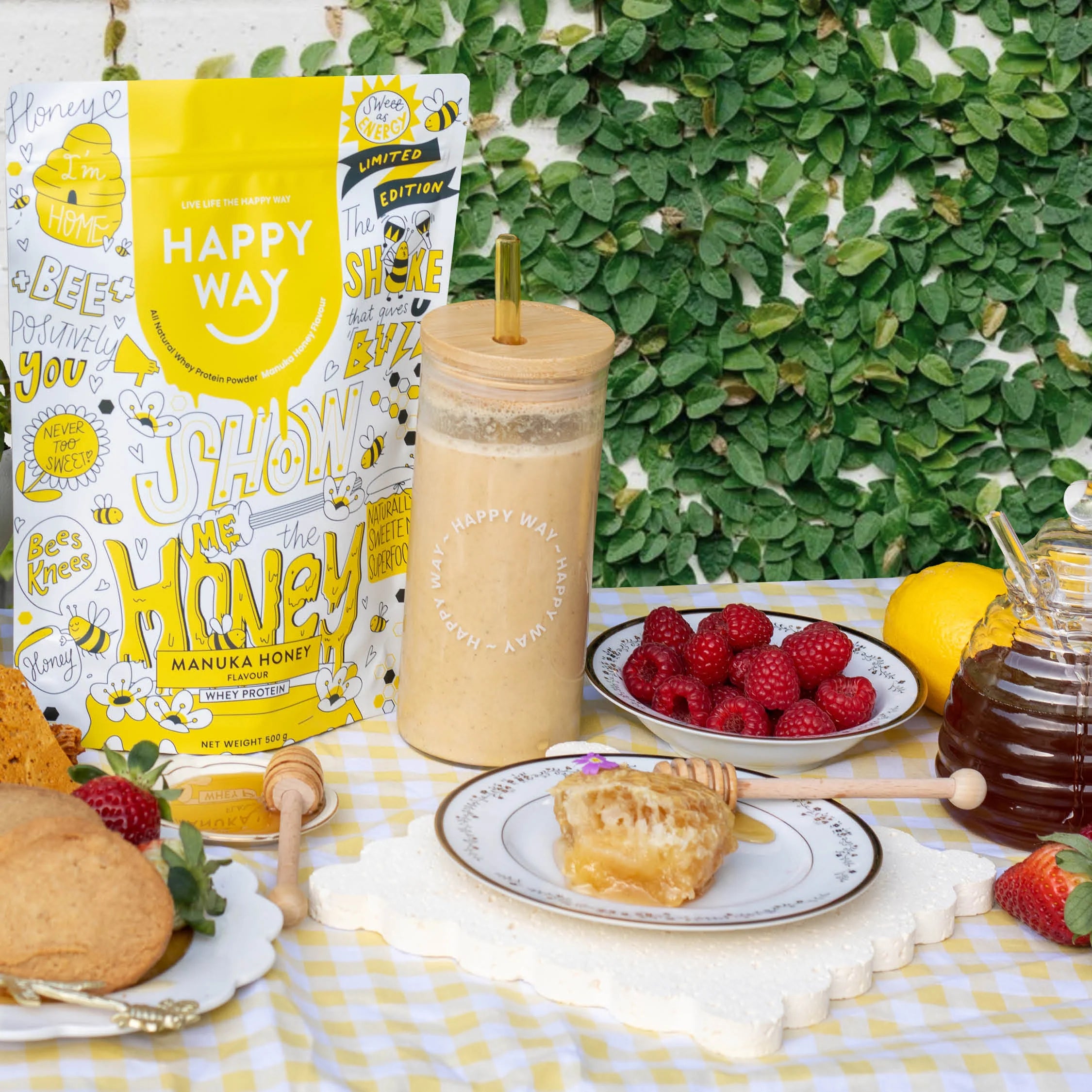 Happy Way Whey Protein Powder Manuka Honey 500g