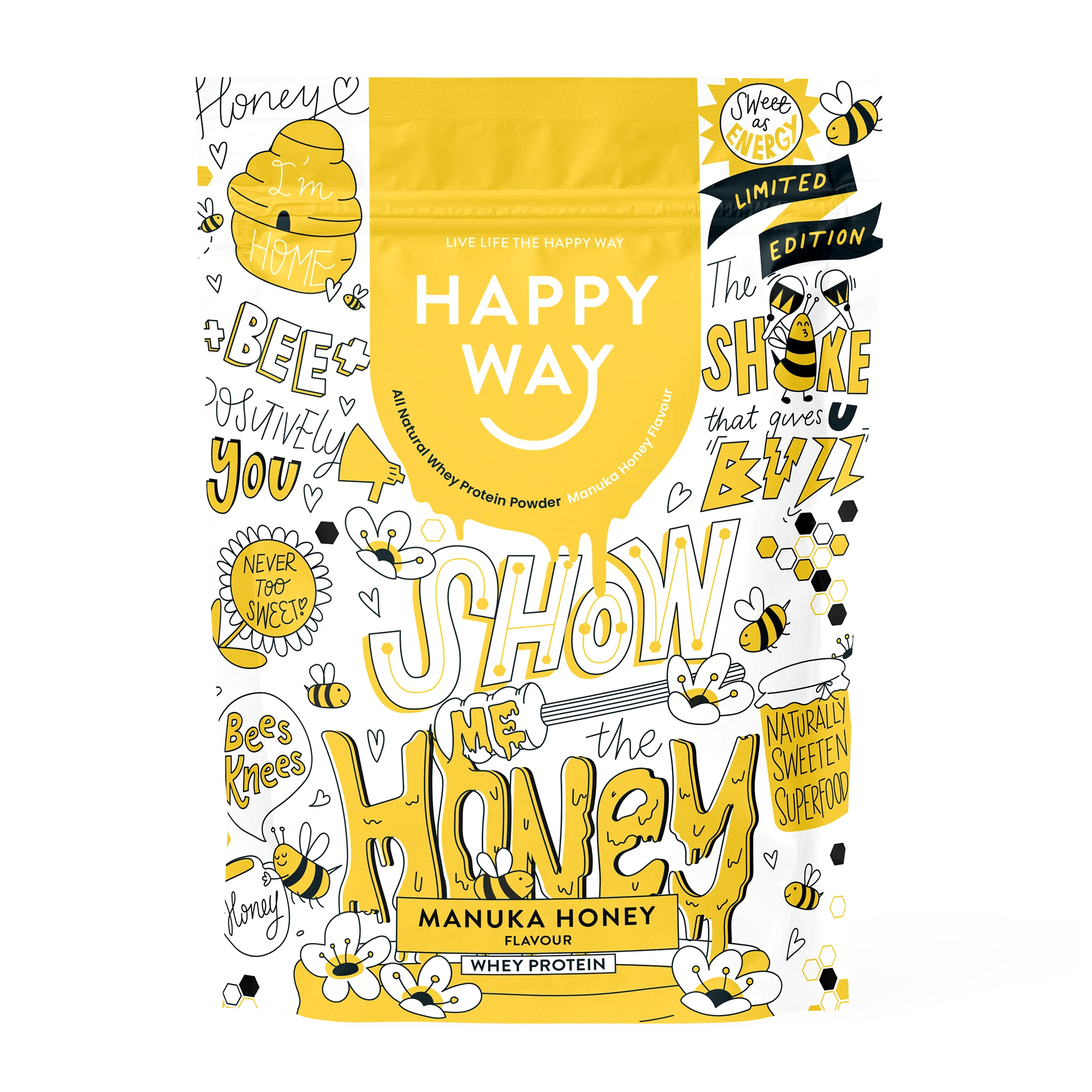 Happy Way Whey Protein Powder Manuka Honey 500g