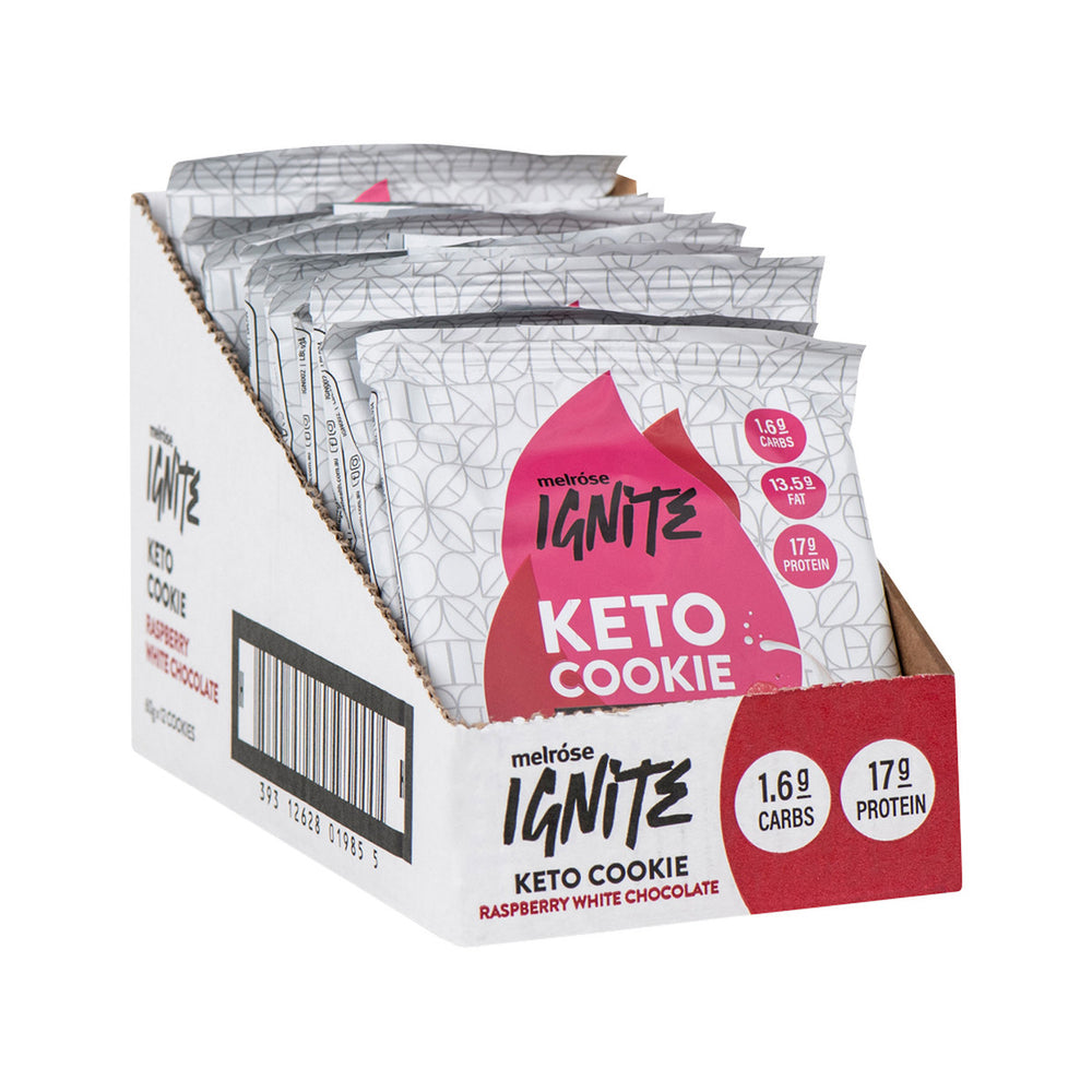 Melrose Ignite Keto Cookie Raspberry White Chocolate 60g x 12