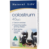 Natural Life Bovine Colostrum 45mg IgG 200 Chewable Tablets