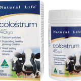 Natural Life Bovine Colostrum 45mg IgG 200 Chewable Tablets