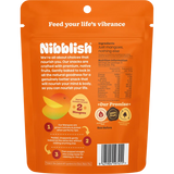 Nibblish Gently Baked Mango 80g — back pack image (UHP)
