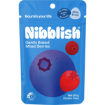 Nibblish Gently Baked Mixed Berries 80g — front pack image (UHP)