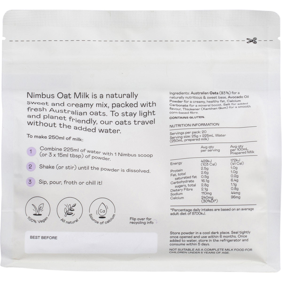 Nimbus Oat Milk Plant Powder 500g