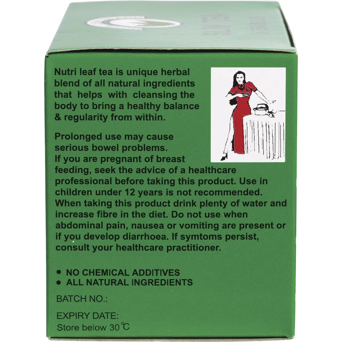 Nutri-Leaf Herbal Tea Bags Slim Tea — side pack image (UHP)