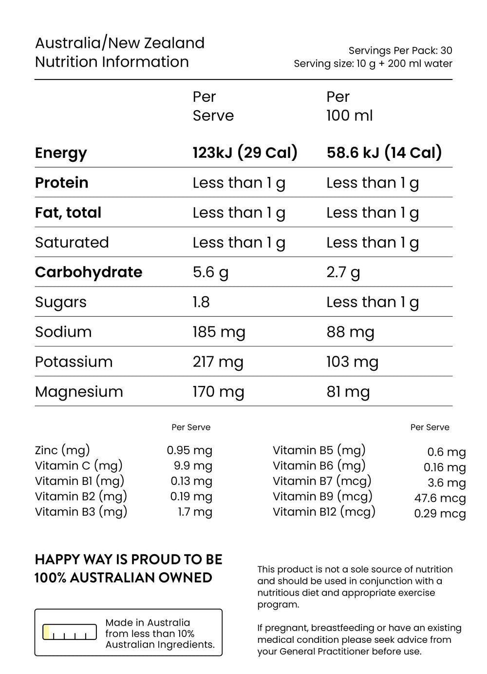 Happy Way Electrolyte Powder Lemon Lime 300g