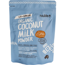Niulife Coconut Milk Powder Makes Up To 2 Litres 200g — front pack image (UHP)