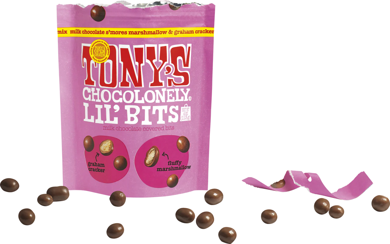 Tony’s Chocolonely Lil’Bits Milk Marshmallow & Biscuit Mix 113g