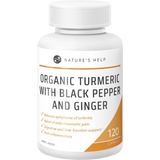 Nature's Help Organic Turmeric With Black Pepper & Ginger 120 Capsules — front pack image (UHP)