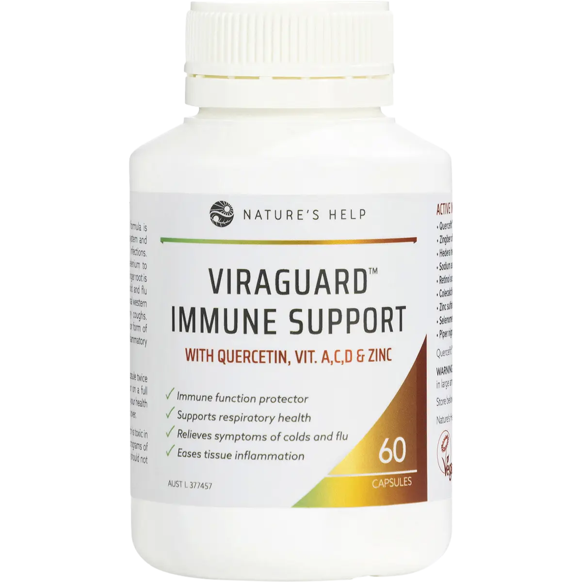 Nature's Help Viraguard Immune Support with Quercetin 60 Capsules — front pack image (UHP)