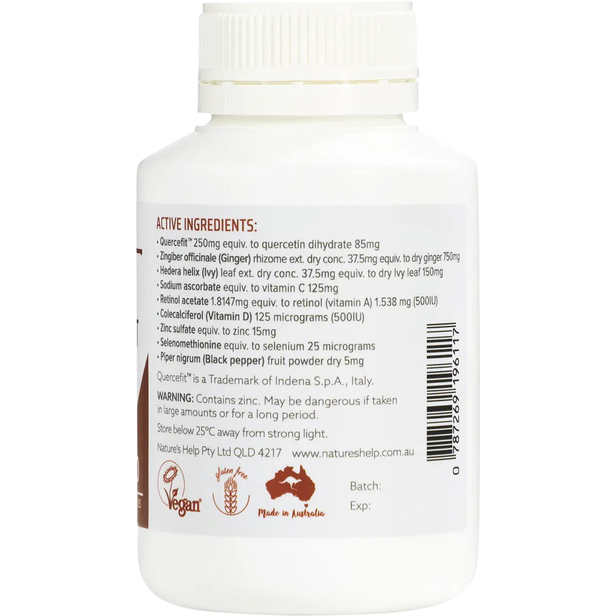 Nature's Help Viraguard Immune Support with Quercetin 60 Capsules — side pack image (UHP)